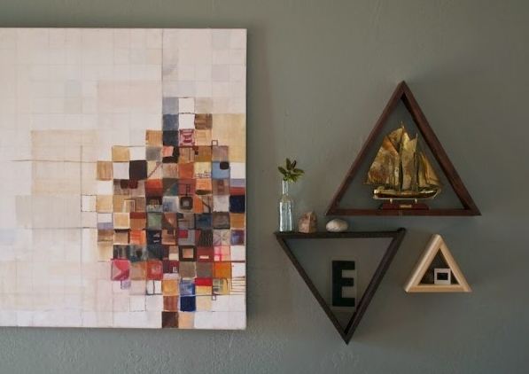 Awesome DIY Wall Shelves with Colorful Geometric Design