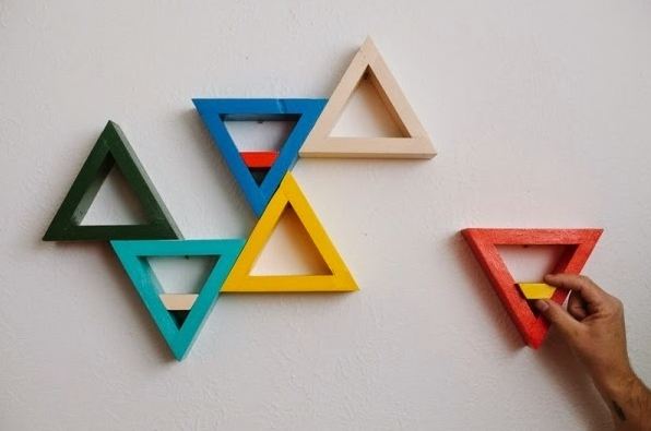 Geometric wall shelves