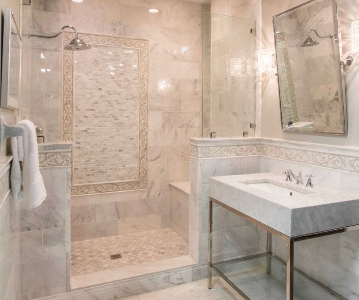 marble tiles in bathroom