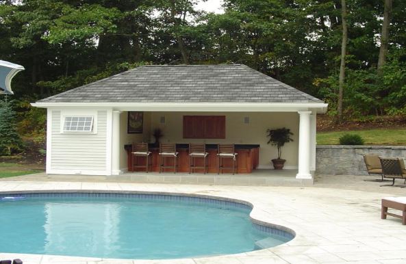 Prefab Pool House with Bathroom