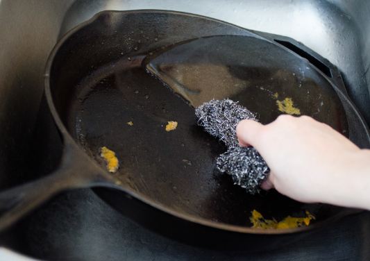 How to Clean a Cast Iron Skillet with Burnt On