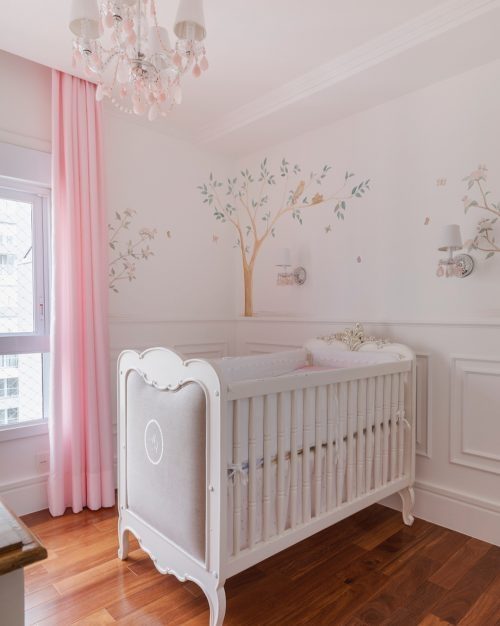 The blue and white female baby room