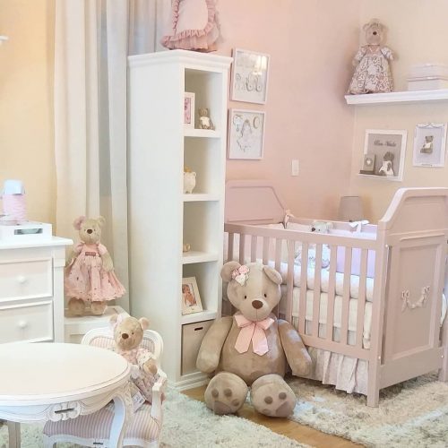 The pink female baby bedroom